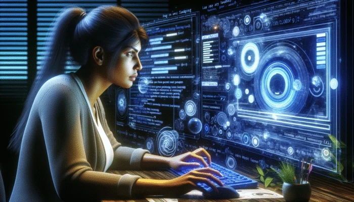 A web developer reviewing Google PageSpeed Insights metrics on a computer screen to evaluate lazy loading performance.