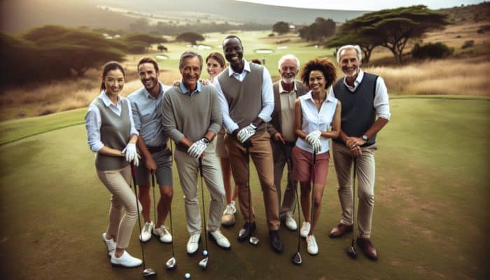 Corporate clients at Kokstad Golf Club enjoying golf and engaging in team-building activities in a serene rural setting.