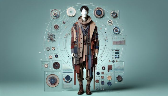 Executing Star-Studded Layered Looks: A person in a stylish, layered outfit with various textures and colours, showcasing a unique aesthetic.