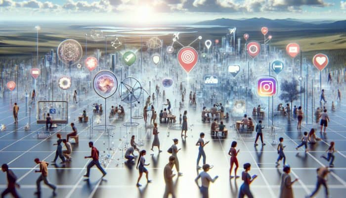 Optimise for Decision Moments: A diverse digital landscape featuring users on TikTok, Reddit, ChatGPT, Amazon; with Google minimised in the background.