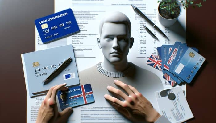 Understanding Debt Consolidation for Beginners: UK Guide | DCL Understanding Debt Consolidation for Beginners: A person consolidating various debts into a single loan in a contemporary UK setting.
