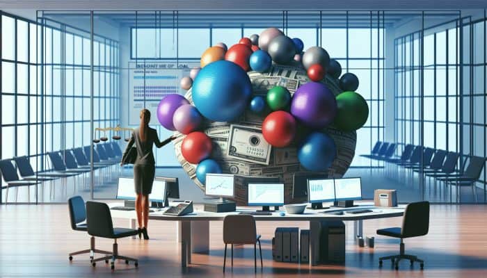 Understanding Debt Consolidation for Beginners: UK Guide | DCL Infographic illustrating UK debt consolidation with charts, a person managing debts, and a unified loan in a modern office.